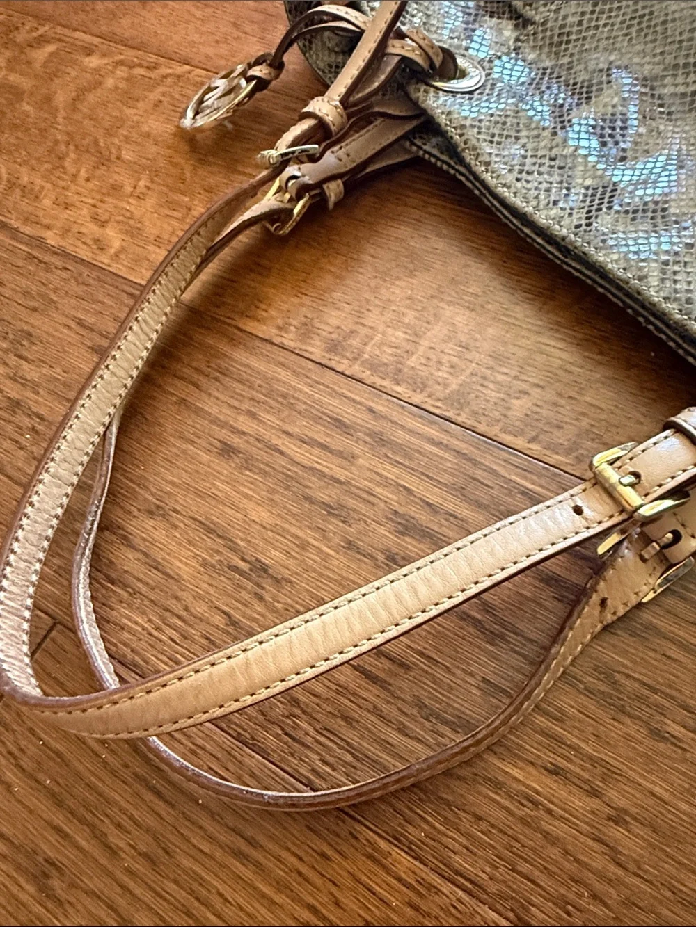 Michael Kors Snake-Print Tote in Beige and Taupe